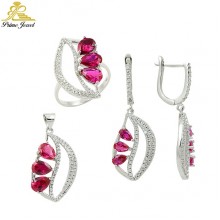 Gümüş zirkon taşlı set